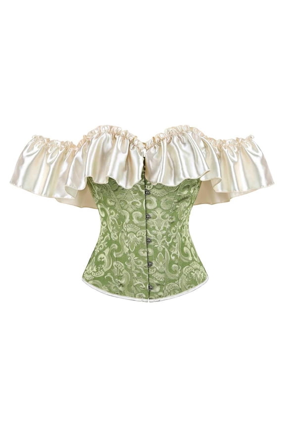 Women's Lace Waist Shaping Bodice Ruched Shoulder Strapless Design for Party and formal Wear