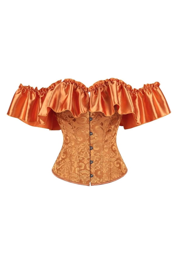 Women's Lace Waist Shaping Bodice Ruched Shoulder Strapless Design for Party and formal Wear