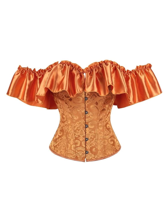 Women's Lace Waist Shaping Bodice Ruched Shoulder Strapless Design for Party and formal Wear