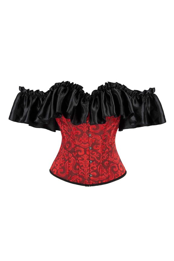 Women's Lace Waist Shaping Bodice Ruched Shoulder Strapless Design for Party and formal Wear