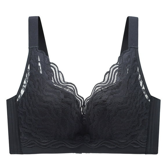 Women's Lace Wireless Full Coverage Bra Comfortable Breathable Large Bust Support Adjustable Side Spillage Control Underwire Everyday Wear