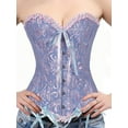 thumbnail image 1 of Women's Lace up Corset Fashion Vintage Shapewear Brocade Lace Boned Renaissance Corset Overbust Corset with Plus Size S-6XL, 1 of 8