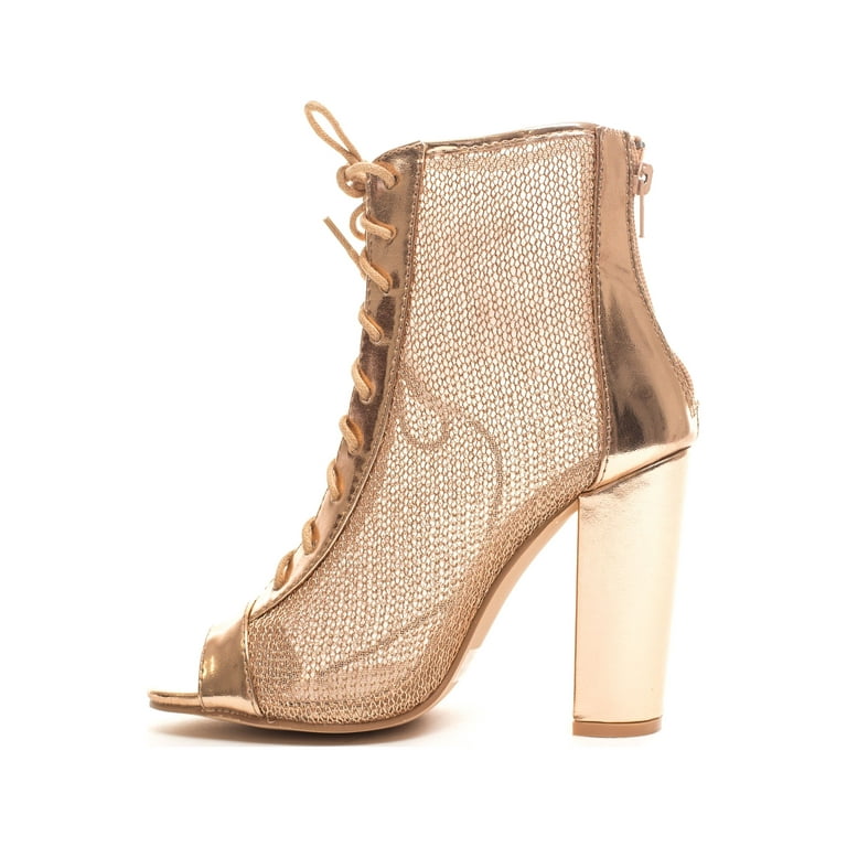 Mesh open toe booties deals