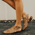 thumbnail image 1 of Women's Lace up Sandals - Closed-Toe Leather Sandal - Casual Low Wedge Gladiator Flat Sandal - Woven Summer Roman Boot Shoes, 1 of 8
