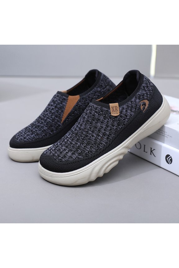 Women's Lace up Soft Soled Anti Slip Mom Sports Shoes- Breathable Fly Woven Low Cut Walking Shoes, Women Shoes, Sneakers