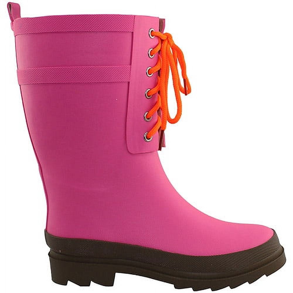 Women's Laceup Pink Rain Boot - Walmart.com
