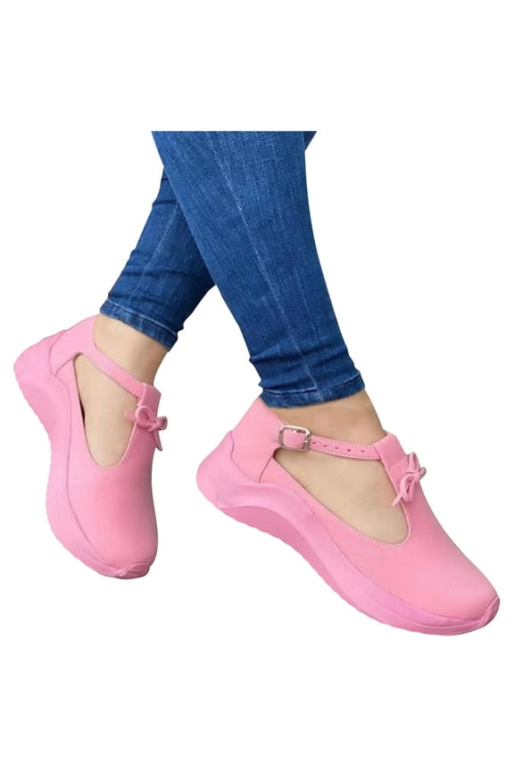 Women's Ladies Shoes Casual Daily Buckle Closed Toe Platform Sneakers