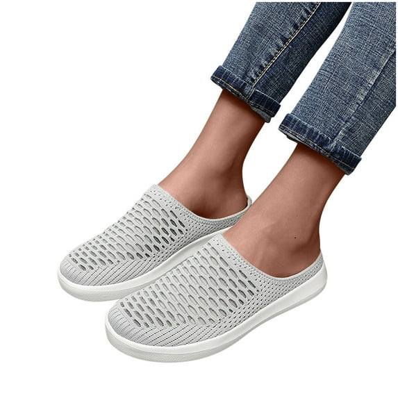 Women's Ladies Shoes Casual Daily Closed Toe Platform Mesh Half Slippers