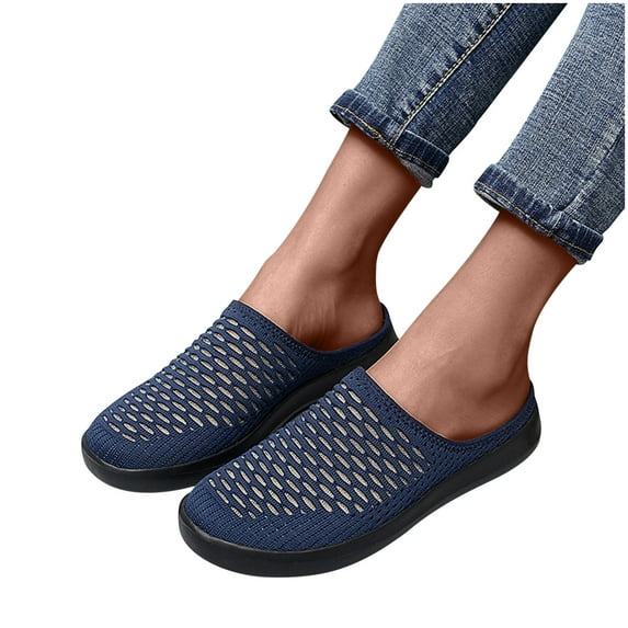 Women's Ladies Shoes Casual Daily Closed Toe Platform Mesh Half Slippers