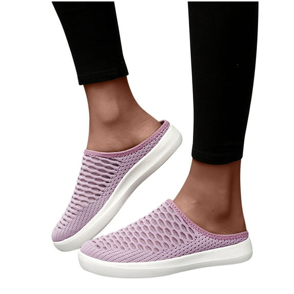 Women's Ladies Shoes Casual Daily Closed Toe Platform Mesh Half Slippers