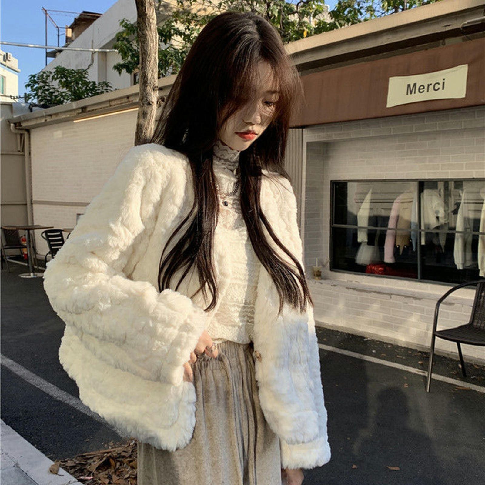 Women's Lamb Wool Jackets Coats Autumn Winter Thicken Warm Faux Fur