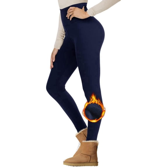 Women's Lambswool Lined Leggings High Waist Winter Yoga Pants Soft Warm
