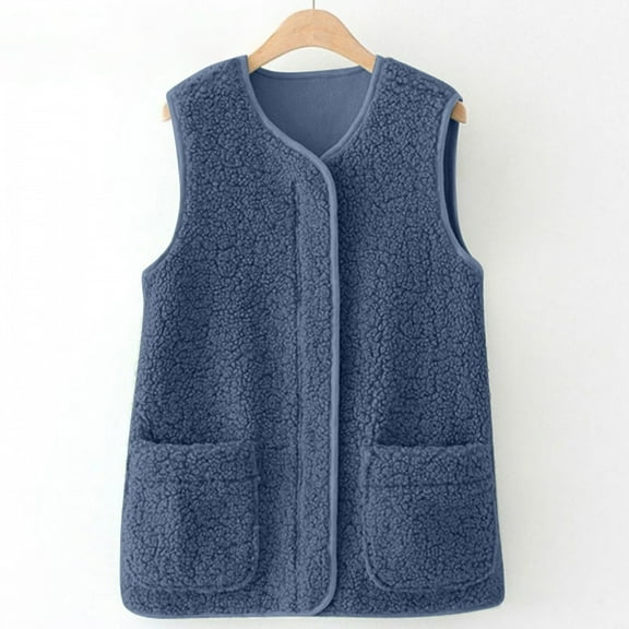 Women's Lambswool Vest Versatile Loose Fit Shearling Gilet Sleeveless Jacket down Jacket Women Long Dress Jacket Zippe Vests for Women plus Vest Jacket Vest for Women E Vest Women Half Vest Horseback