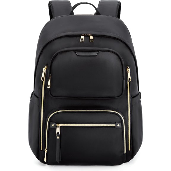 Women's Laptop Backpack Fit for 15.6 Inch for Travel Work Business College, Large Capacity Stylish Bookbag with USB Port and Water-Resistant for Daily Use,Black