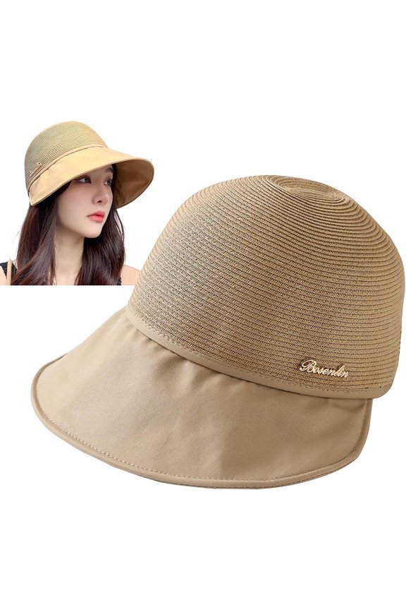 Women's Large Brim Sunscreen Hat, Womens Visors for Summer No Headache, Sunhat Uv Protection Wide Brim Foldable