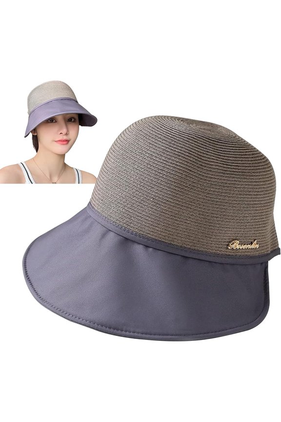 Women's Large Brim Sunscreen Hat, Womens Visors for Summer No Headache, Sunhat Uv Protection Wide Brim Foldable