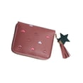 thumbnail image 1 of Women's Large Capacity Heart Shaped PU Leather Cosmetic Bag Foldable Functional Wallet Card Purse Organizer, 1 of 9