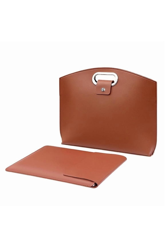 Women’s Large Capacity Leather Laptop Tote Bag Set - Wear-resistant, Scratch-proof & Water-repellent, Portable Commuting Handbag for Notebook, Tablet, Daily Work & Travel Use, TCF250905003_WC251007