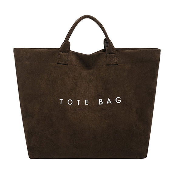 Women’s Large Capacity Letter Print Tote Bag, Casual Versatile Shoulder Handbag with Hook & Loop Closure, Stylish Work and Commuting Bag for Daily Use