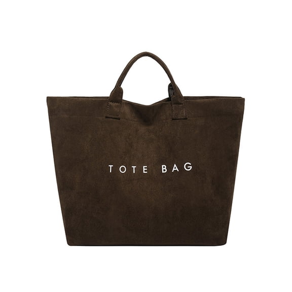 Women’s Large Capacity Letter Print Tote Bag, Casual Versatile Shoulder Handbag with Hook & Loop Closure, Stylish Work and Commuting Bag for Daily Use