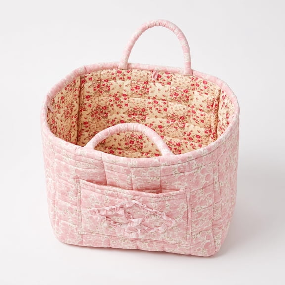 Women's Large-Capacity Quilted Storage Basket Tote Bag—foldable and machine-washable