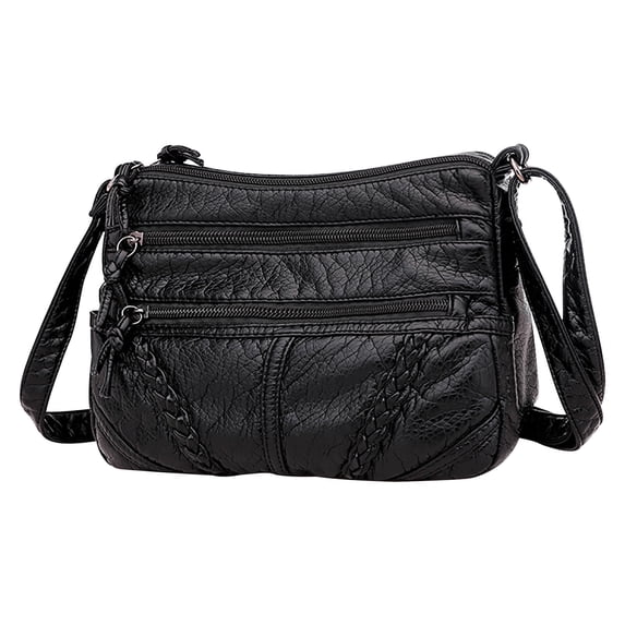 Women's Large Capacity Soft Leather Crossbody Bag, Multi-Compartment Mom's Purse with Multiple Pockets, Ladies' Everyday Handbag, Organizer Tote