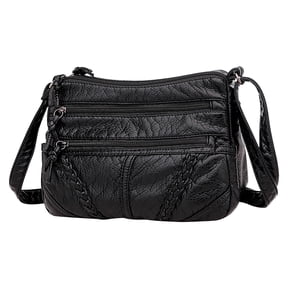 Women's Large Capacity Soft Leather Crossbody Bag, Multi-Compartment Mom's Purse with Multiple Pockets, Ladies' Everyday Handbag, Organizer Tote