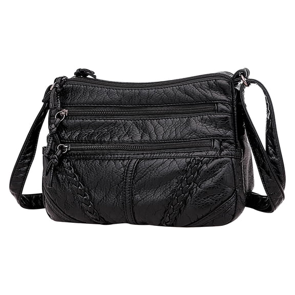 Women's Large Capacity Soft Leather Crossbody Bag, Multi-Compartment Mom's Purse with Multiple Pockets, Ladies' Everyday Handbag, Organizer Tote