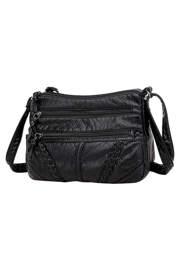 Women's Large Capacity Soft Leather Crossbody Bag, Multi-Compartment Mom's Purse with Multiple Pockets, Ladies' Everyday Handbag, Organizer Tote