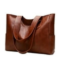 thumbnail image 1 of Women's Large Capacity Tote Bag Single Shoulder Handbag Soft Leather Bag, 1 of 3