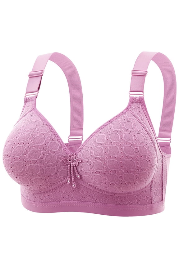 Women's Large Chest Bra - Thin Cup, No Steel Ring, Side Fold Adjustment, Beauty Back Design, Nylon Spandex, Soft Stretchy Fabric for Daily/Exercise