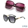 thumbnail image 1 of Women's Large Frame Sunglasses, Women's Polarized UV400 Protection Sunglasses Glasses/Purple+Black/2PCS, 1 of 5