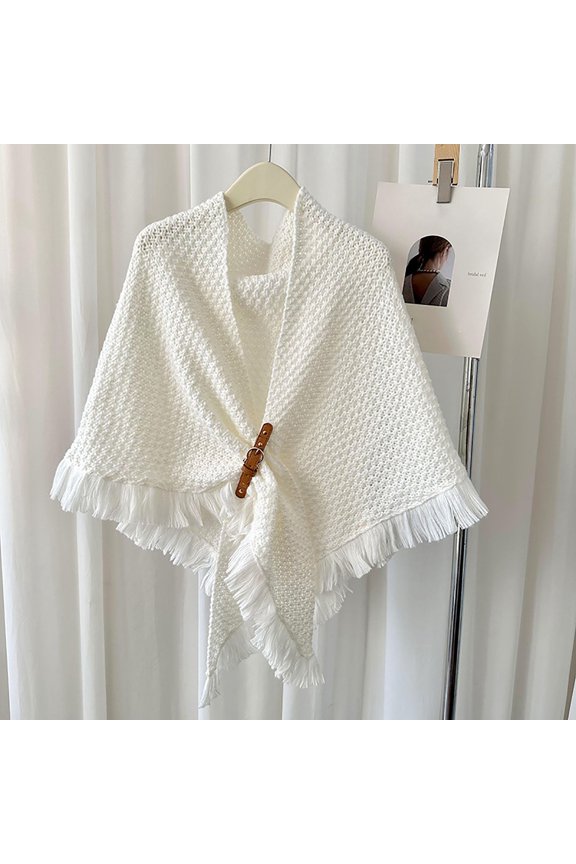 Women's Large Front Poncho Sweater Wrap Topper - Knitted Elegant Shawls Cape, Oversized Winter Scarf, Fashionable Polyester Wrap for Ladies