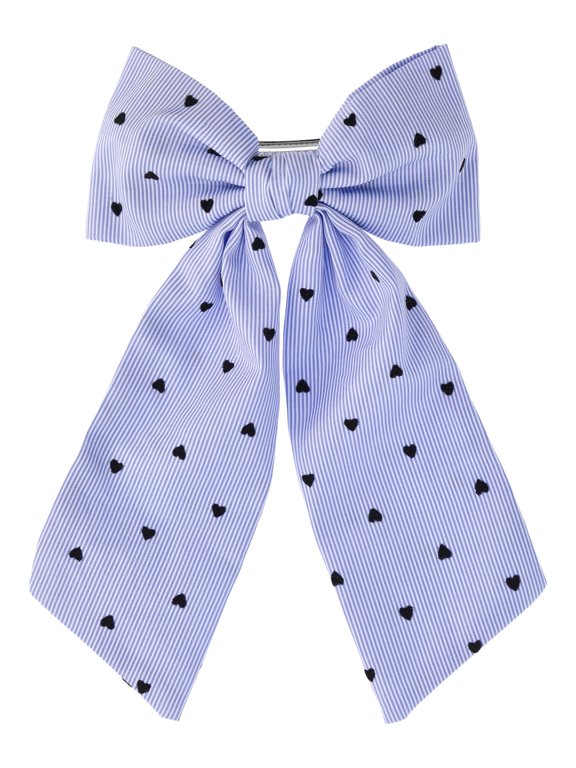 Women's Large Heart Stripe Bow Barrette Clip - Chic Fabric Hair Clip, Secure Hold, Polished Look, Only at Walmart