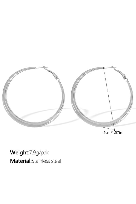Women's Large Hoop Earrings – Retro and exaggerated round design, gold-plated, available in 3 sizes, eye-catching jewelry.