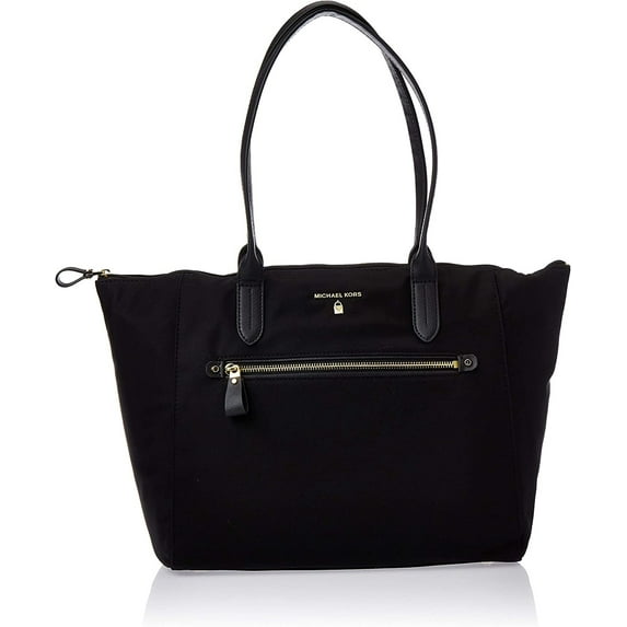 Women's Large Kelsey Nylon Tote Top-Handle Bag - Black