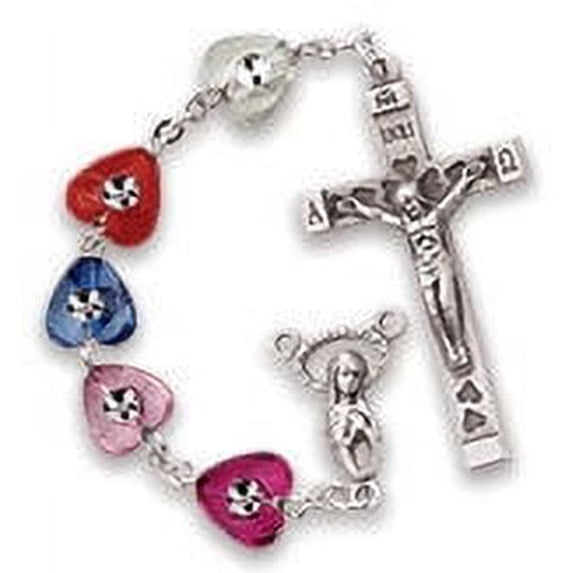 Women's Large Multi Colored Catholic Rosary Beads, Crystal beads