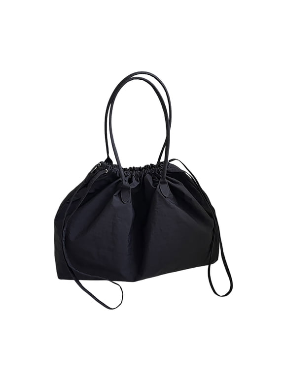 Women's Large Nylon Drawstring Tote Bag - Water-Resistant Shoulder Bag for Work, Travel & Daily Use (1pc,Size/Colour as Pictured)