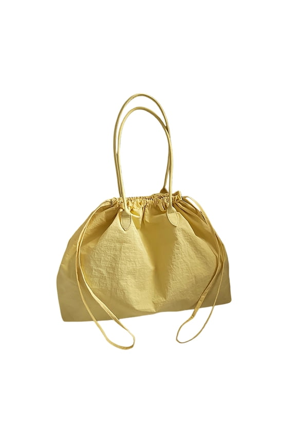 Women's Large Nylon Tote Bag, Lightweight Water-Resistant Drawstring Shoulder Bag for Work, Travel & Everyday Use, Casual Slouchy Hobo Purse