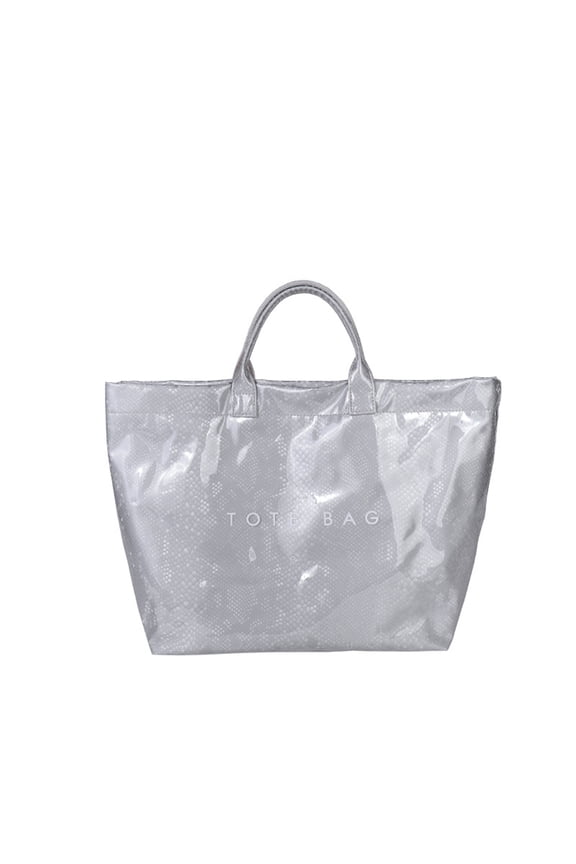 Women's Large PVC Tote Bag Floral Cutout Clear Handbag Waterproof Shopping Bag Casual Fashion Versatile Shoulder Bag for Work Beach Letters Print Paper Hobo Bag Large Capacity Jelly Bag