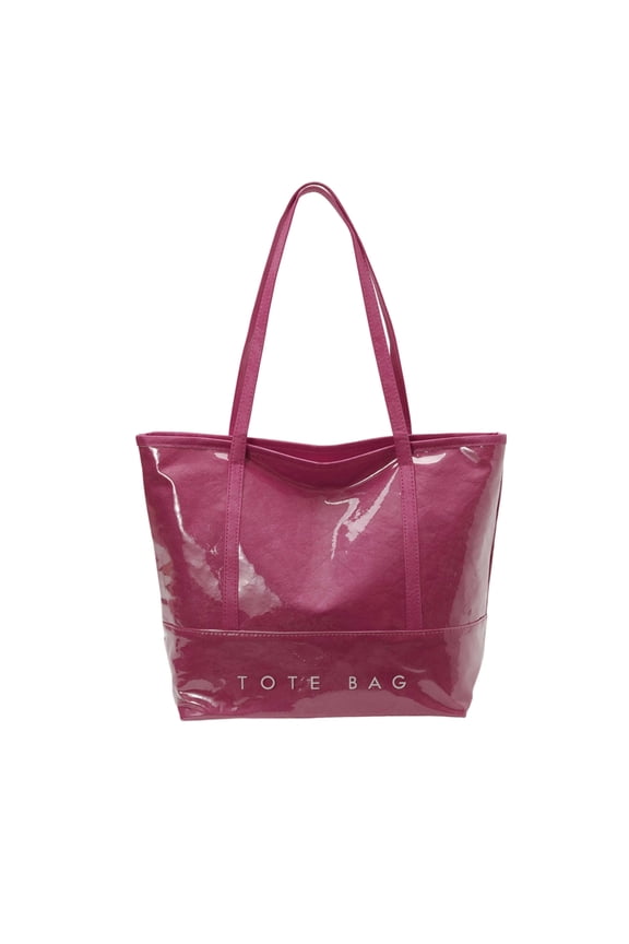 Women's Large PVC Tote Floral Cutout Clear Handbag Waterproof Shopping Casual Fashion Shoulder Bag for Work Beach Letters Print Paper Hobo Large Capacity Jelly Travel Cosmetic Pouch