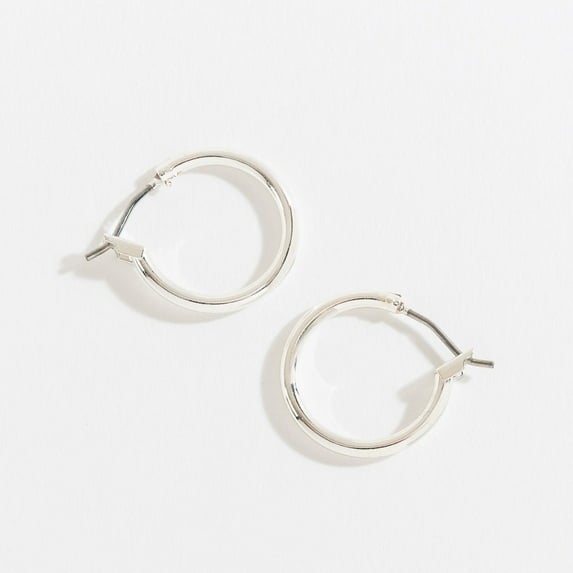 Women's Large Silver Click Hoop Ear Sense Earrings by Howard's