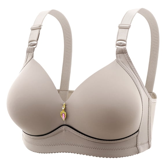 Women's Large Size Bra - No Steel Ring, Breathable Gathering, Glossy Text Design, Nylon Spandex, Suitable for Strapless Outfits, Hand/Gentle Machine Wash