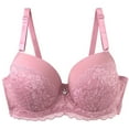 thumbnail image 1 of Women's Large Size Bras Full-Coverage Underwire Underwear Support Lace Gathered Bra Daily Bras Plus Size, 1 of 7