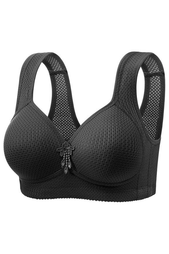 Bras for Women Women's Large Size Hole Cup No Rim Bra Comfortable Breathable Gather Breast