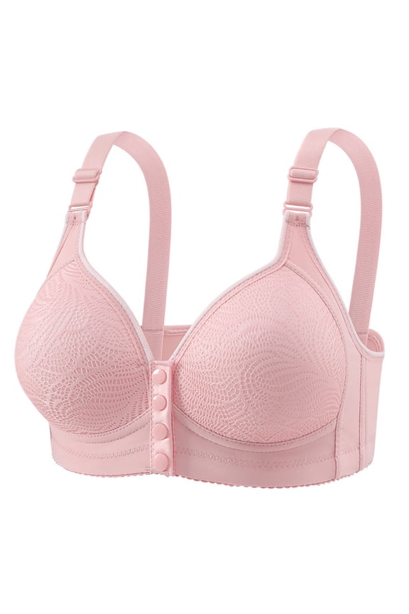 Women's Large Sized Front Buttoned Lactation Underwear That Is Breathable And Comfortable With A Pair Of Breasts. Middle ' Bras Without Steel Rings