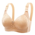 thumbnail image 1 of Women's Large Sized Steel Rimless Jacquard Thin Cup Four Buckle Underwear Side Comfortable Breathable And Adjustable Bra Support Sports Bra Workout Sports Bras for Women Bras for Women Strapless, 1 of 2