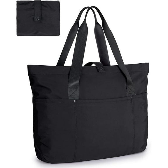 Women's Large Tote Bag With Zipper, Foldable Shoulder Handbag for Travel & Work, Durable Top Handle Tote Bag