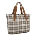 thumbnail image 1 of Women's Large Tote Bag with Zipper - 20L Checkered Travel Beach Weekender Duffle Bag Foldable Teacher Nurse Handbag for Work, Gym Shoulder Bag - Fits 15.6" Laptop, Folds Into Pouch, 1 of 5