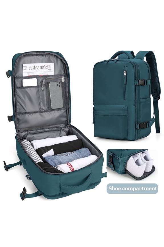 Women's Large Travel Backpack, Travel Backpack, Hiking Backpack, Waterproof Outdoor Sporty, Casual School Backpack, 14 Inch Laptop with USB Charging Port, Shoe Compartment